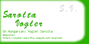 sarolta vogler business card